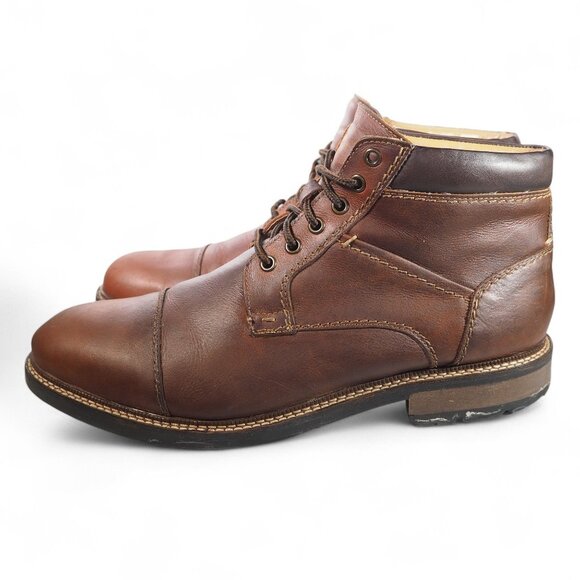 Johnston & Murphy Eaton Cap Toe Leather Chukka Boots Men's 12M Brown 59-1373 - Picture 2 of 11